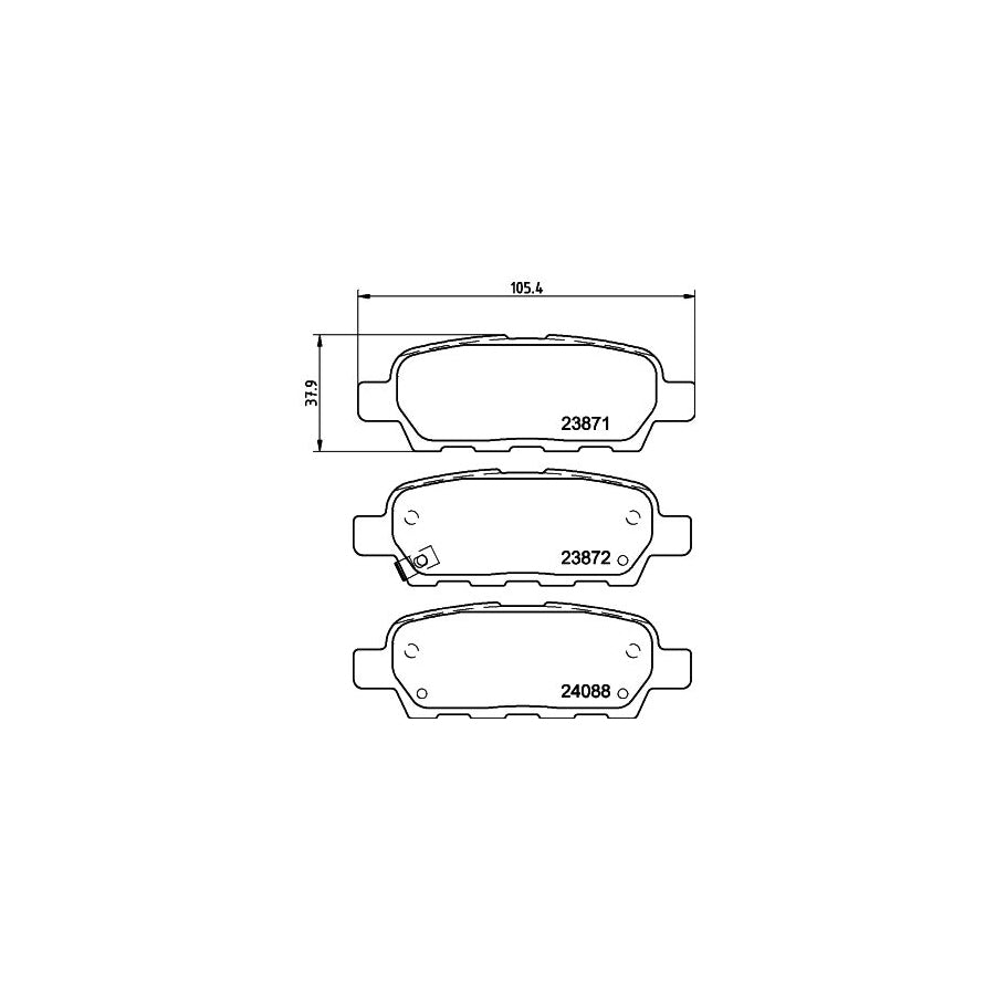 Hella 8DB 355 010 241 Brake Pad Set With Acoustic Wear Warning