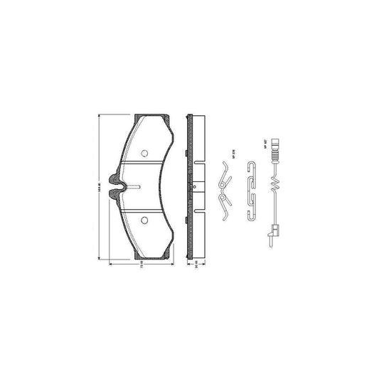 Bosch 0986Tb2037 Brake Pad Set Incl Wear Warning Contact With Bolts With Accessories