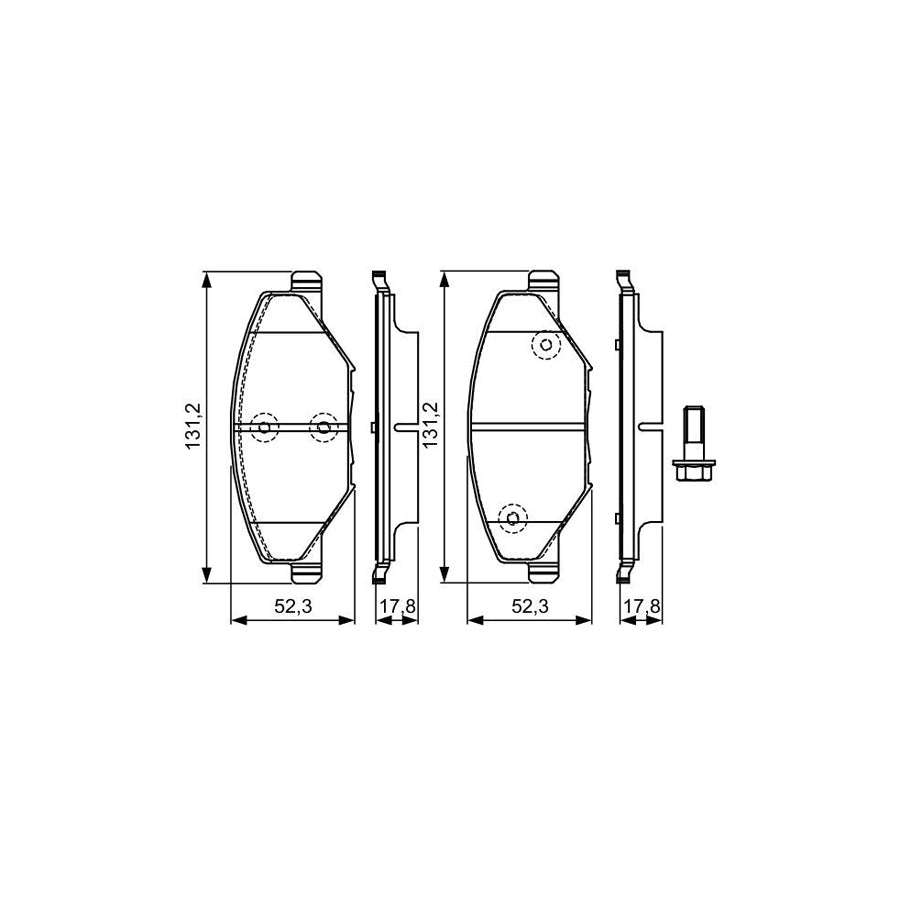 Bosch 0986Tb3220 Brake Pad Set With Bolts 