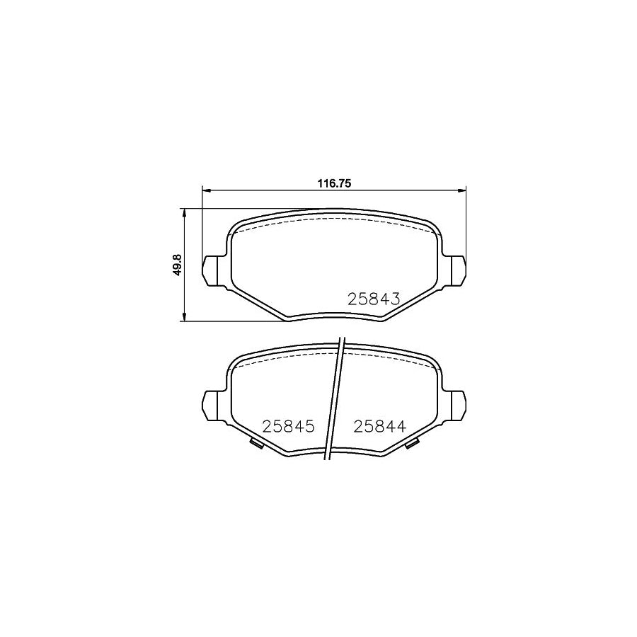 Hella 8DB 355 024 811 Brake Pad Set With Acoustic Wear Warning With Accessories