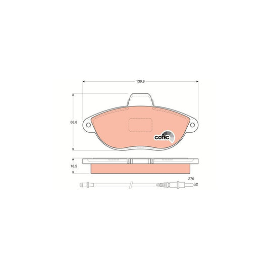 TRW Cotec Gdb1216 Brake Pad Set Incl Wear Warning Contact With Accessories