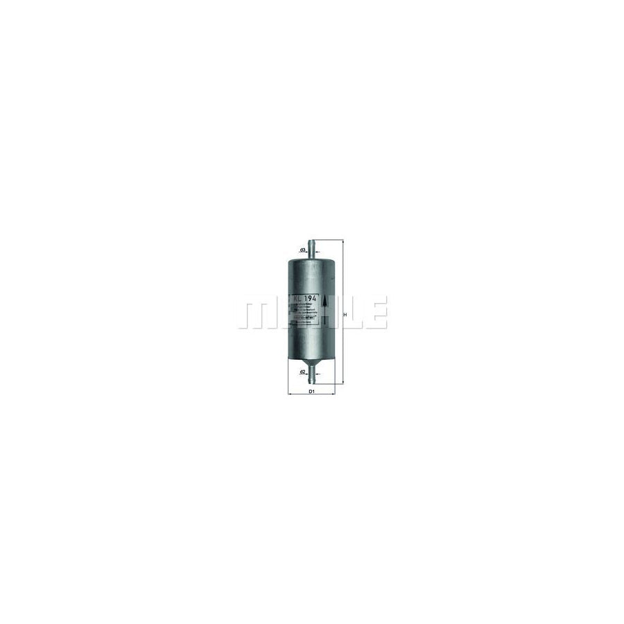 MAHLE ORIGINAL KL 194 Fuel filter for FIAT Cinquecento (170) In-Line Filter