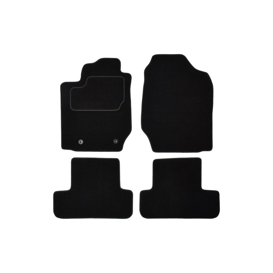 CUSTOPOL Tailored TOY145C Floor mat set for TOYOTA Corolla Verso (E121) Textile, Front and Rear, Quantity: 4, Black