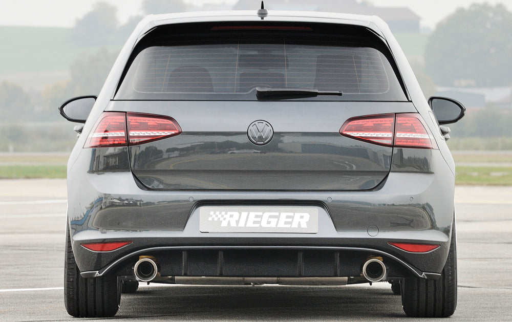 Rieger 00088047 VW Mk7 Golf Rear Diffuser for Sport Tailpipe Left & Right (GTI Clubsport & GTI) - Glossy Black