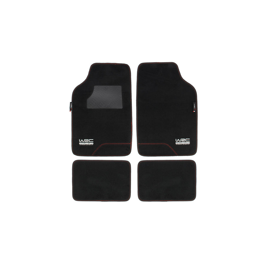 WRC Universal fit 007592 Floor mat set Textile, Front and Rear, Quantity: 4, Black
