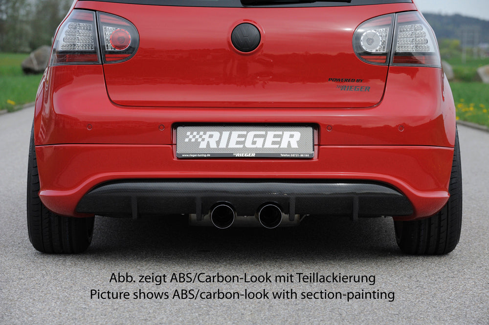 Rieger 00059411 VW Mk5 Golf Rear Diffuser -  Matte Black