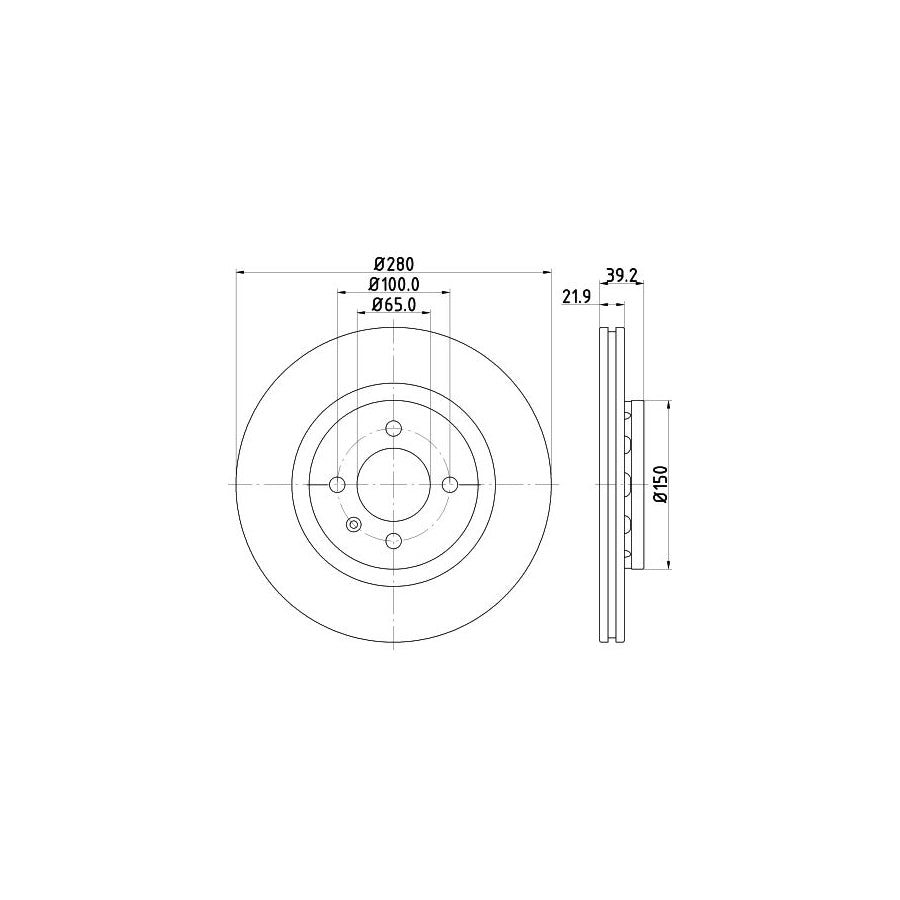 HELLA 8DD 355 101 831 Brake Disc Externally Vented without wheel hub without wheel studs