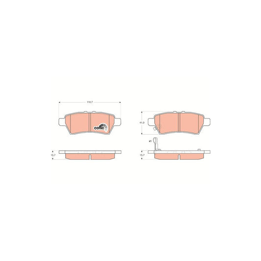 TRW Cotec Gdb3405 Brake Pad Set With Acoustic Wear Warning