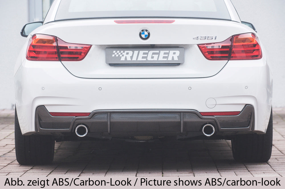 Rieger 00088056 BMW 4 Series F32 F33 F36 Rear Diffuser for Original Tailpipe Left & RIght - Glossy Black