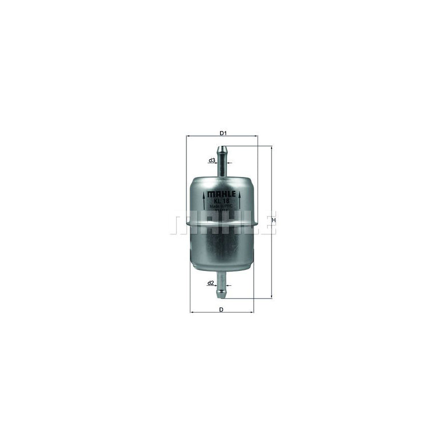 MAHLE ORIGINAL KL 18 OF Fuel filter In-Line Filter