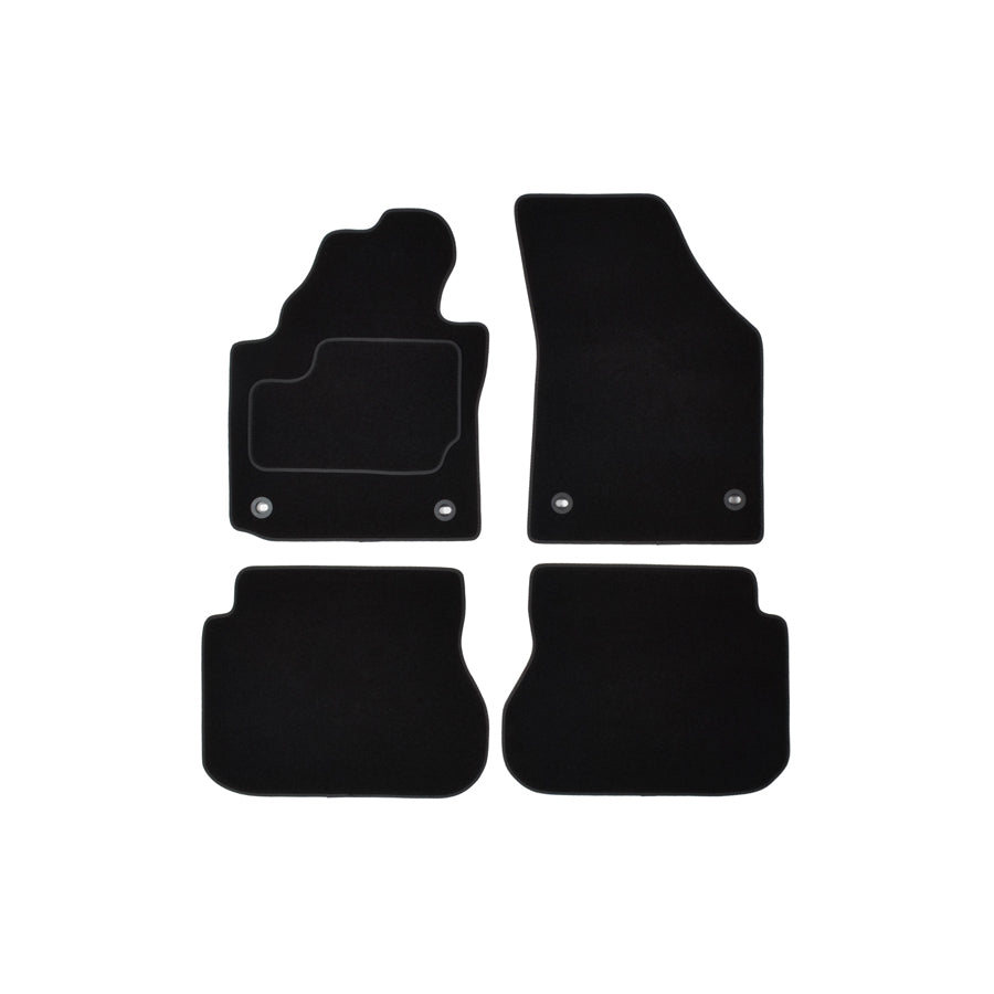 CUSTOPOL Tailored VW35C Floor mat set for VW CADDY Textile, Front and Rear, Quantity: 4, Black
