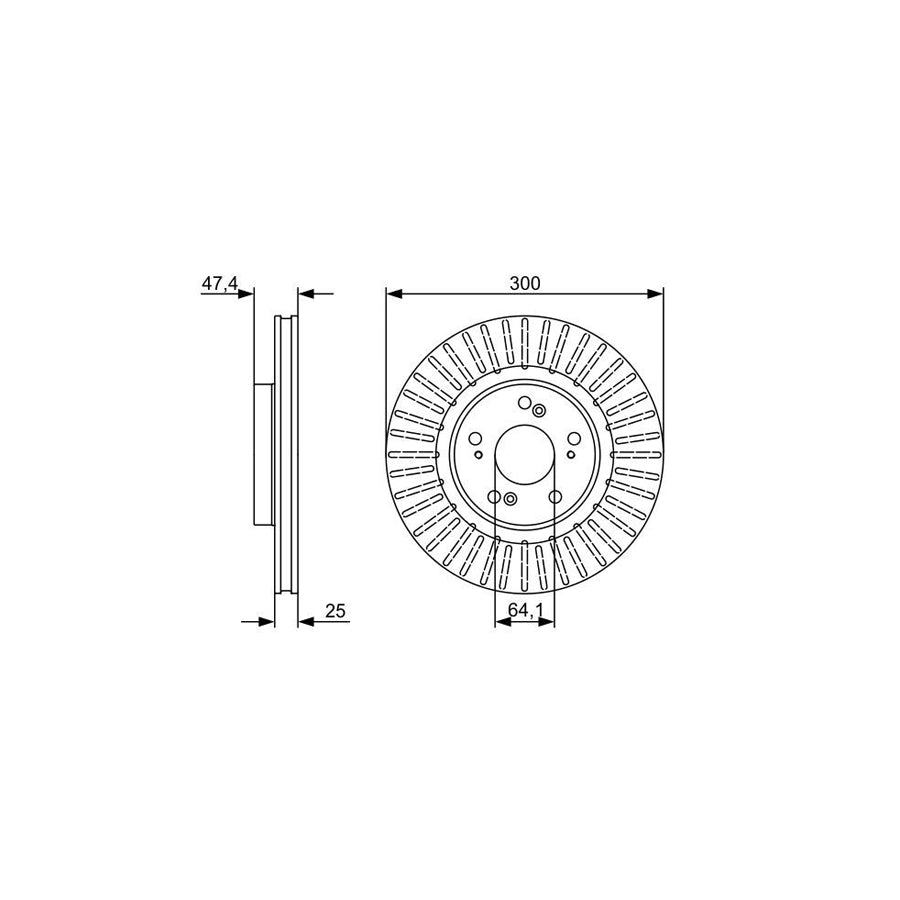 BOSCH 0 986 479 534 Brake Disc Vented Oiled High carbon