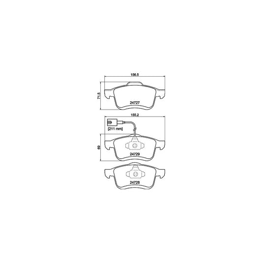 Hella 8DB 355 014 241 Brake Pad Set With Integrated Wear Warning Contact