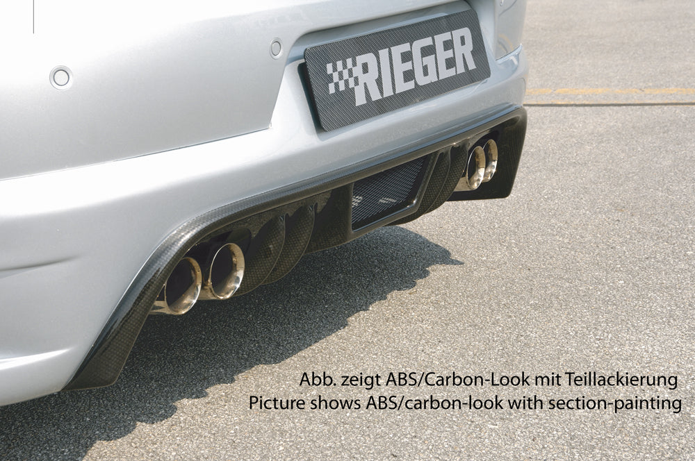 Rieger 00059429 VW 1F Eos Rear Diffuser for Twin Tailpipe Left & Right -  Matte Black