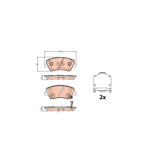 TRW Gdb2203 Brake Pad Set With Acoustic Wear Warning