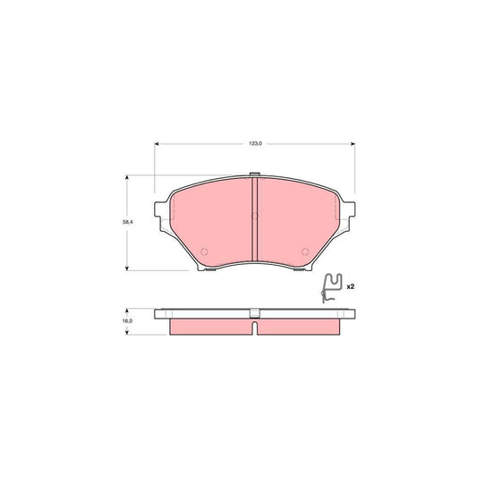 TRW Gdb3302 Brake Pad Set For Mazda Mx 5 Ii Nb With Acoustic Wear Warning With Accessories