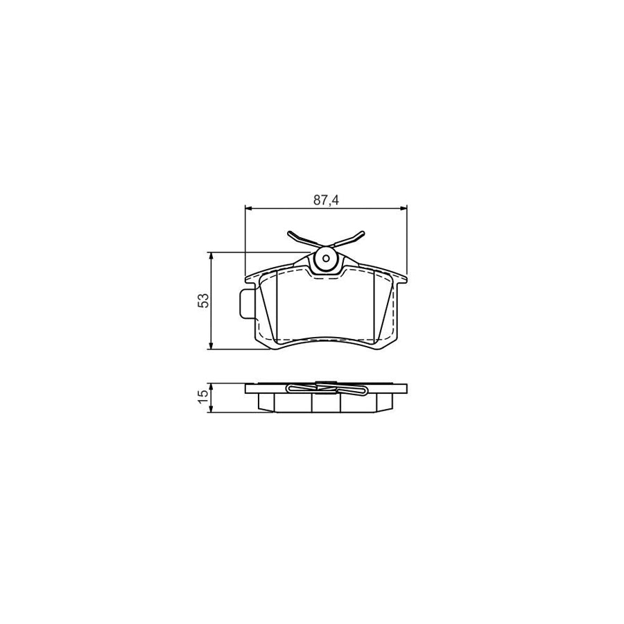 Bosch 0986494519 Brake Pad Set With Anti Squeak Plate With Mounting Manual BP1440