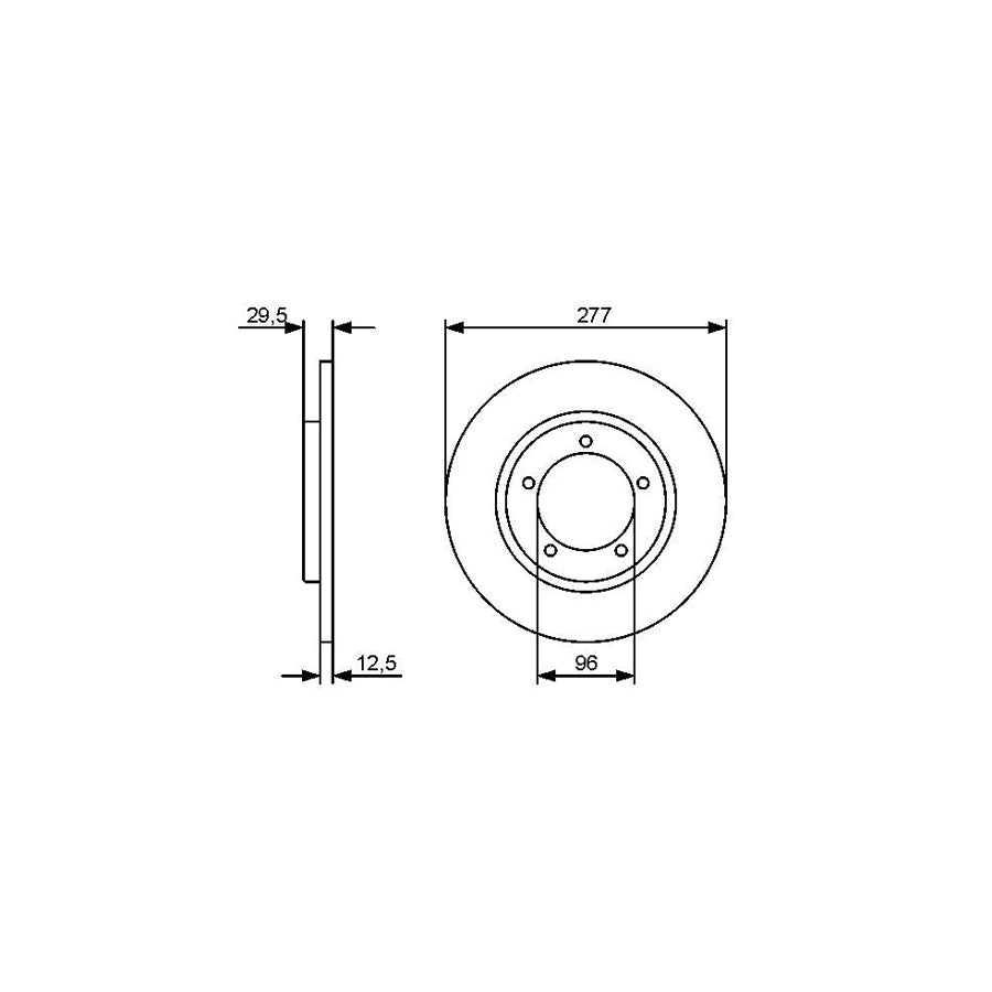 BOSCH 0 986 479 487 Brake Disc Solid Oiled