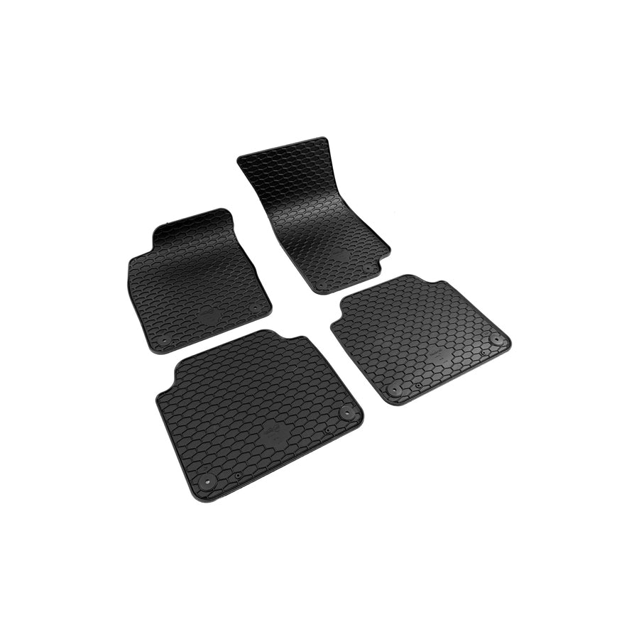 WALSER RubberLine 50874 Floor mat set Elastomer, Front and Rear, Quantity: 4, Black