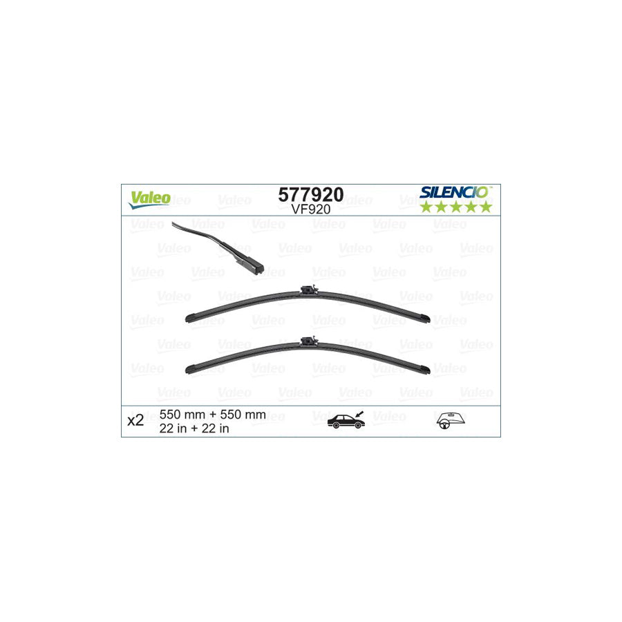 Valeo Silencio Flat Blade Set 577920 Wiper Blade | Duco Car Parts UK Car Parts