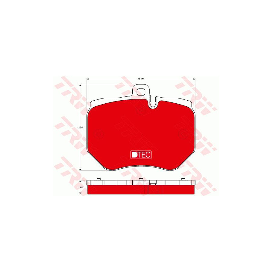 TRW Dtec Cotec Gdb1848Dte Brake Pad Set Prepared For Wear Indicator