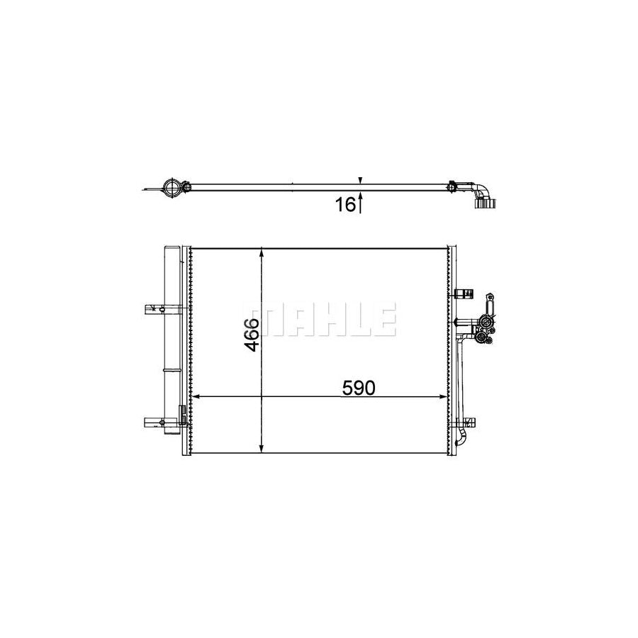 MAHLE ORIGINAL AC 500 000P Air conditioning condenser for FORD MONDEO with dryer