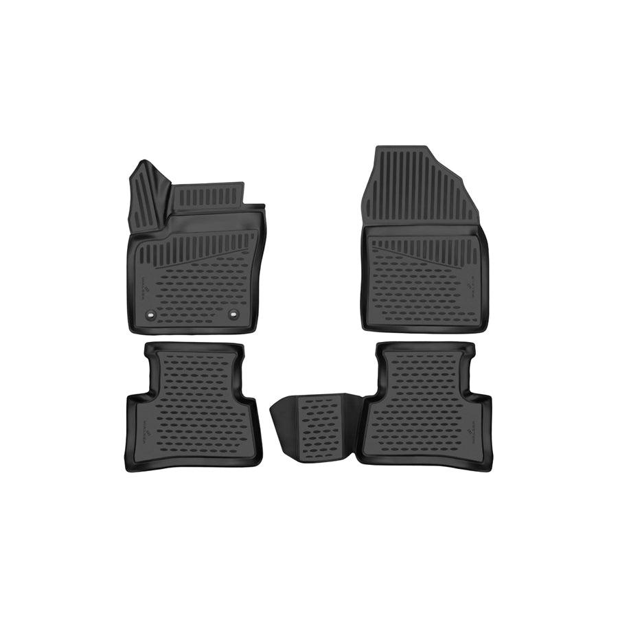 WALSER Tailored, XTR 75234 Floor mat set Elastomer, Front and Rear, Black