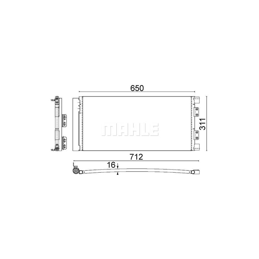MAHLE ORIGINAL AC 640 000S Air conditioning condenser for LAND ROVER FREELANDER with dryer