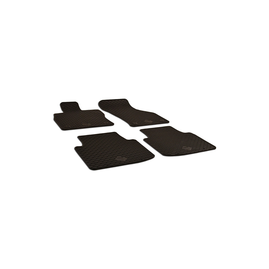 WALSER 50798 Floor mat set for SKODA Superb III Hatchback (3V3) Elastomer, Front and Rear, Quantity: 4, Black