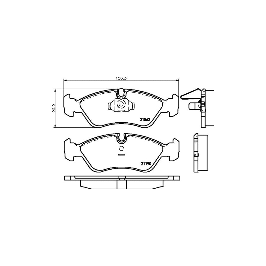 Hella 8DB 355 007 761 Brake Pad Set Prepared For Wear Indicator