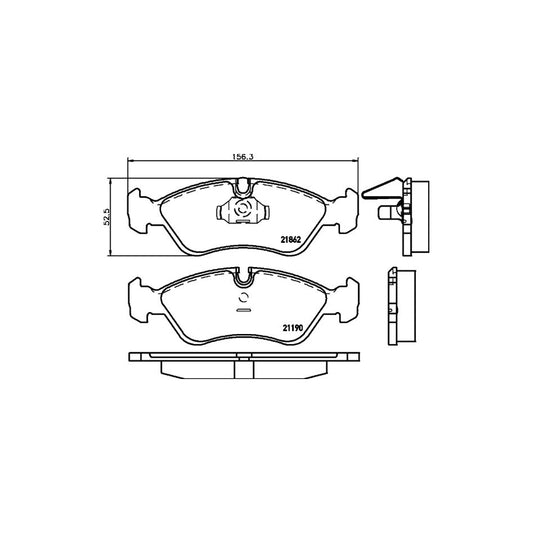 Hella 8DB 355 007 761 Brake Pad Set Prepared For Wear Indicator
