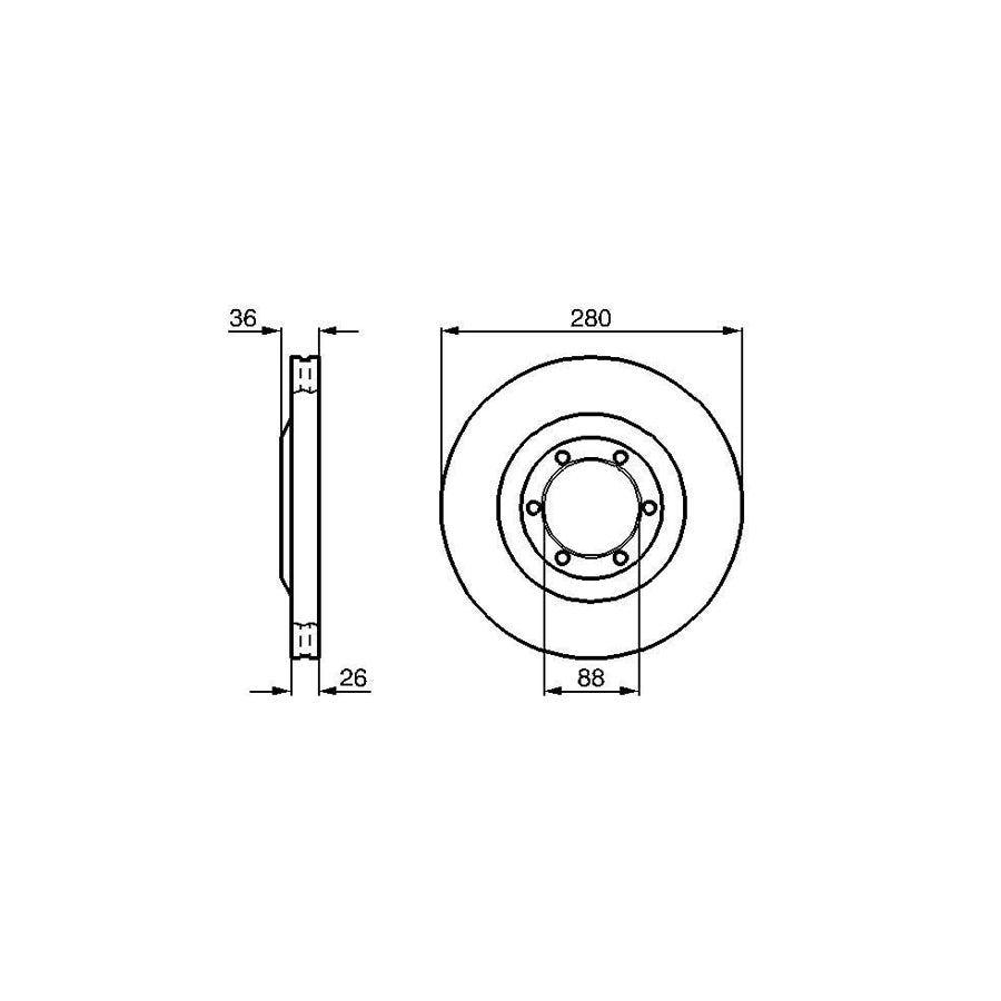 BOSCH 0 986 478 437 Brake Disc Internally Vented Vented Coated