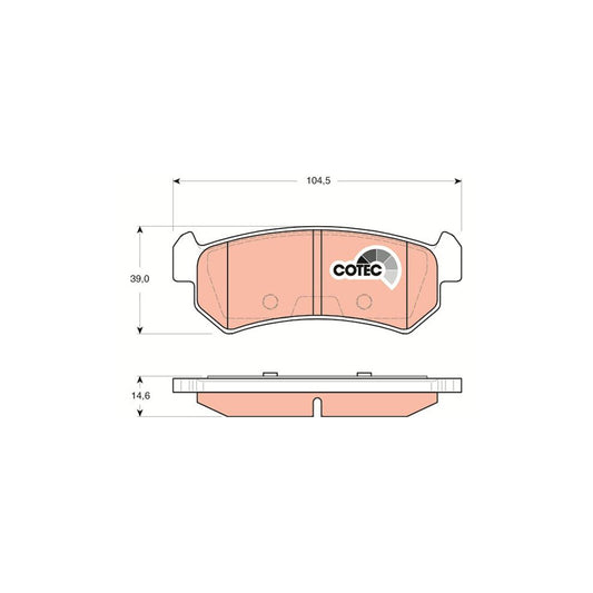 TRW Cotec Gdb3348 Brake Pad Set Not Prepared For Wear Indicator