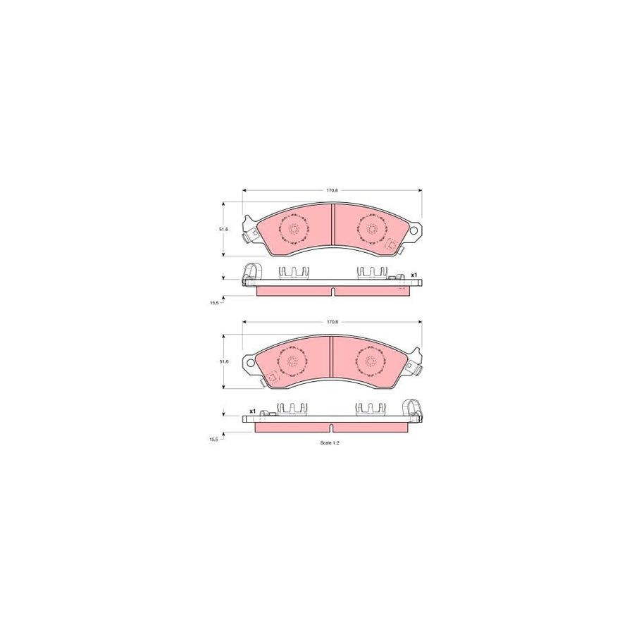 TRW Gdb1226 Brake Pad Set With Acoustic Wear Warning