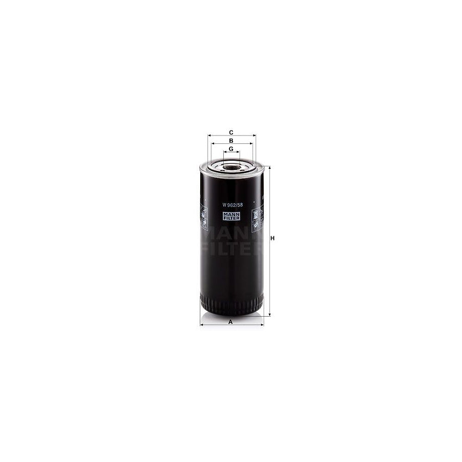 MANN-FILTER W 962/58 Oil Filter Spin-on Filter