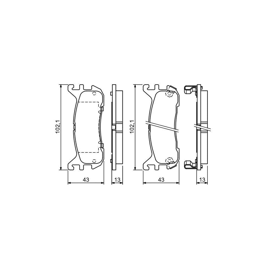 Bosch 0986494341 Brake Pad Set For Mazda 323F V Hatchback Ba With Acoustic Wear Warning BP1248
