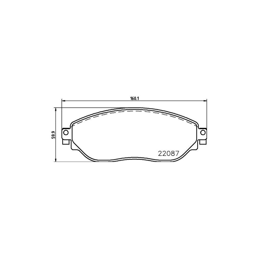 Hella 8DB 355 021 891 Brake Pad Set Not Prepared For Wear Indicator With Brake Caliper Screws