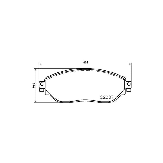Hella 8DB 355 021 891 Brake Pad Set Not Prepared For Wear Indicator With Brake Caliper Screws