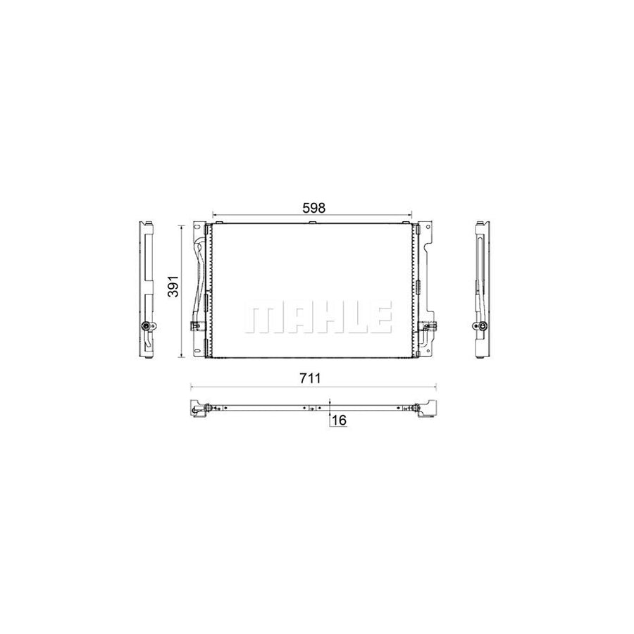 MAHLE ORIGINAL AC 173 000S Air conditioning condenser without dryer