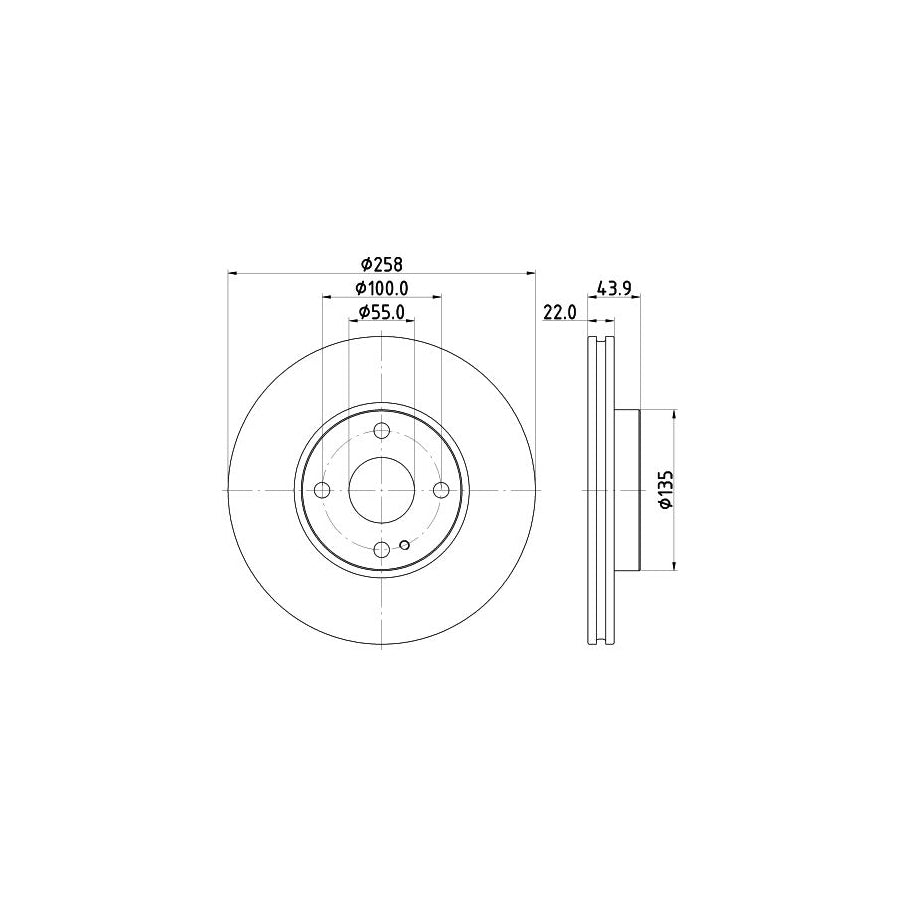 HELLA 8DD 355 131 821 Brake Disc Internally Vented Coated without wheel hub without wheel studs