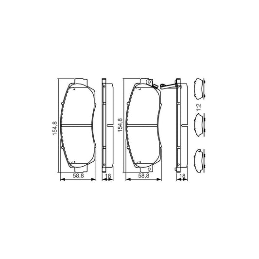 Bosch 0986Tb3218 Brake Pad Set With Acoustic Wear Warning With Accessories