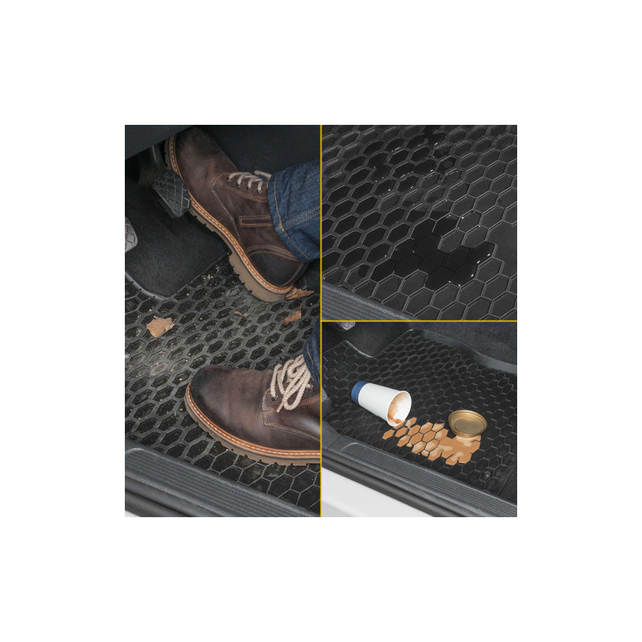 WALSER Tailored 50506 Floor mat set for SKODA OCTAVIA Elastomer, Front and Rear, Quantity: 4, Black