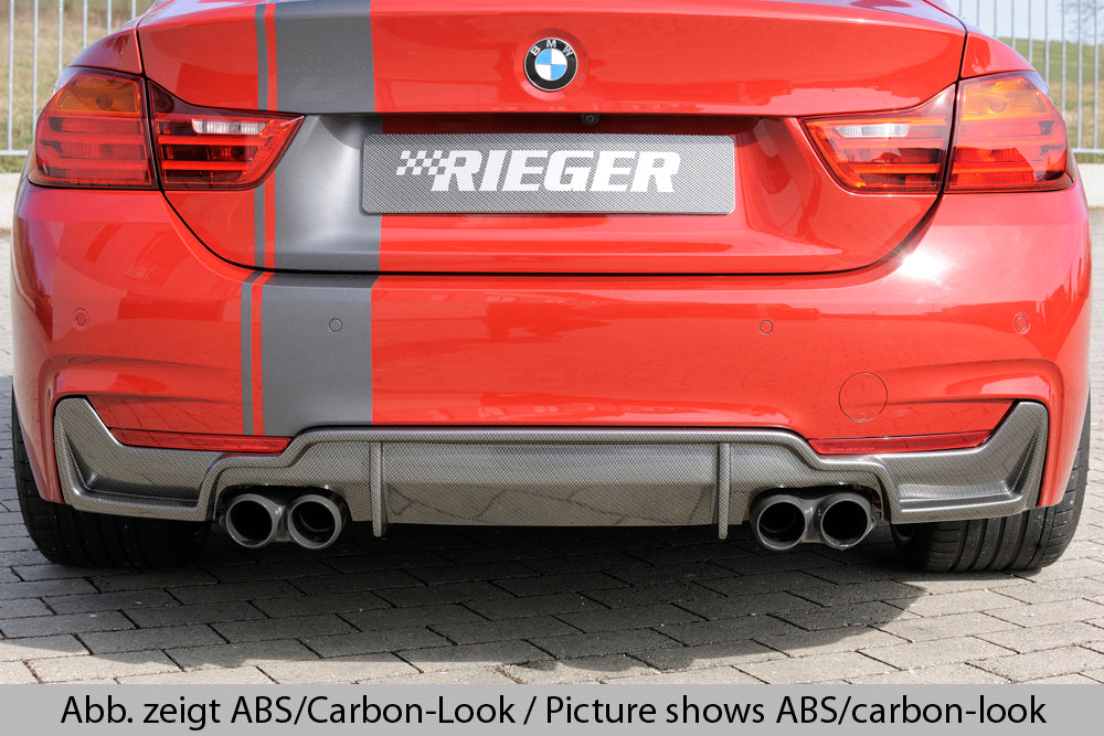 Rieger 00088057 BMW 4 Series F32 F33 F36 Rear Diffuser for Twin Tailpipe Left & Right - Glossy Black