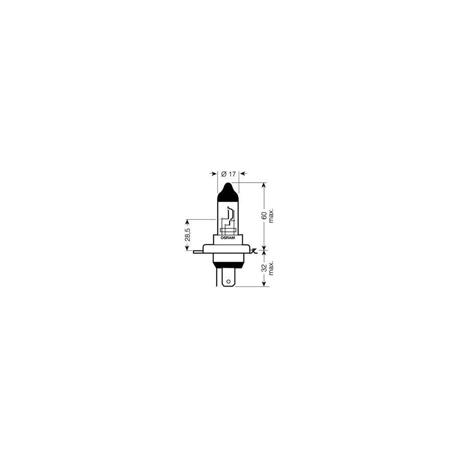 OSRAM 64193NBU-02B Bulb, spotlight H4 12V 60 / 55W P43t 3900K Halogen