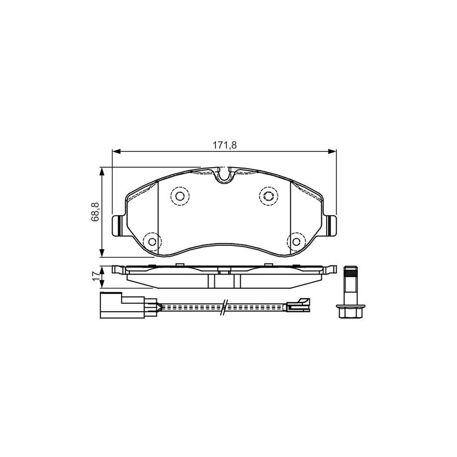 Bosch 0986Tb3205 Brake Pad Set With Bolts With Accessories