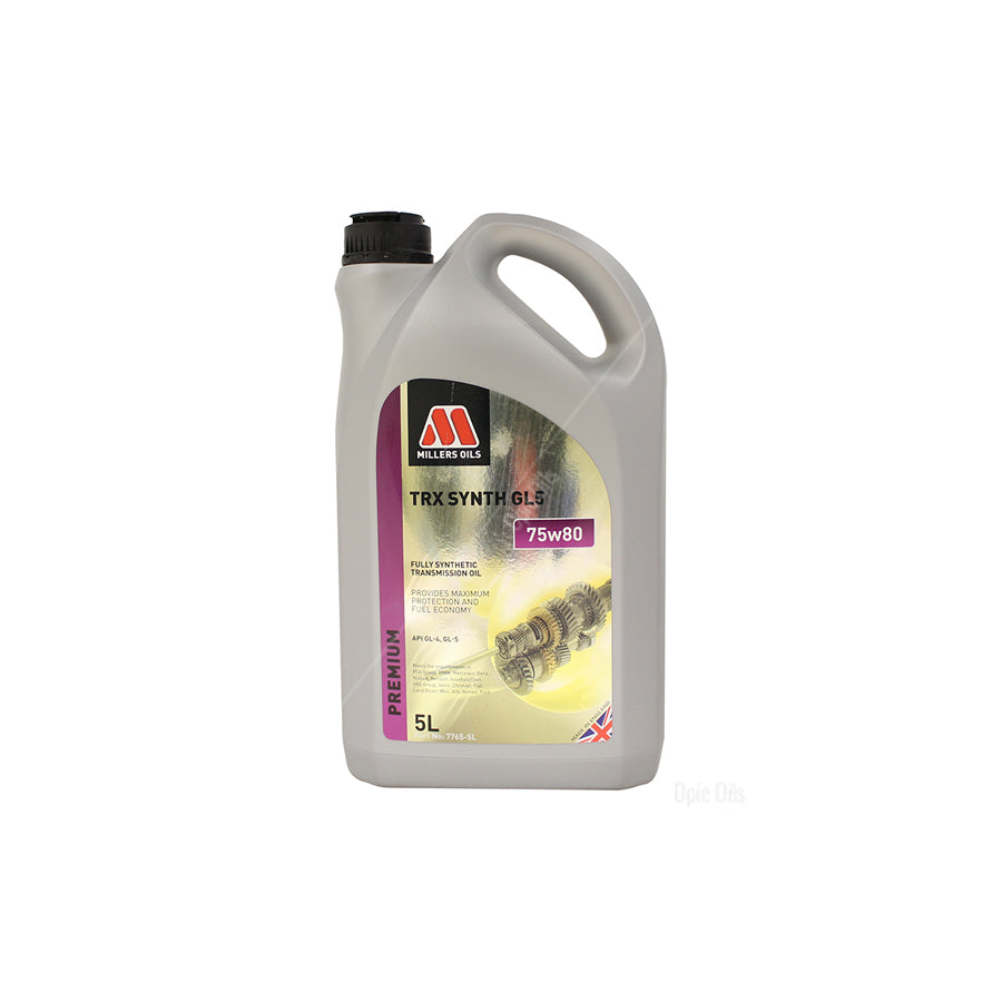 Millers Oils TRX Synth 75w-80 GL5 Fully Synthetic Transmission Oil 5l