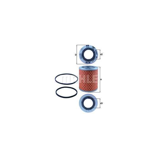 MAHLE ORIGINAL OX 20D Oil Filter Filter Insert