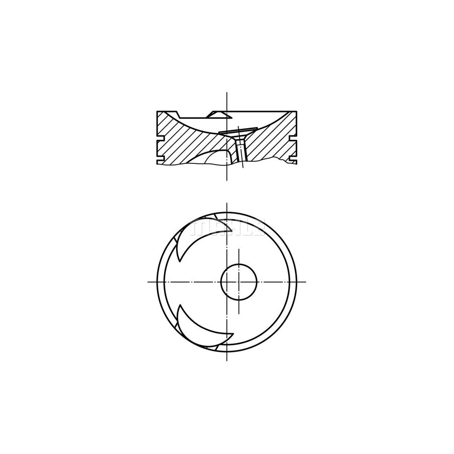 MAHLE ORIGINAL 127 58 00 Piston 120,65 mm, with piston ring carrier, without cooling duct