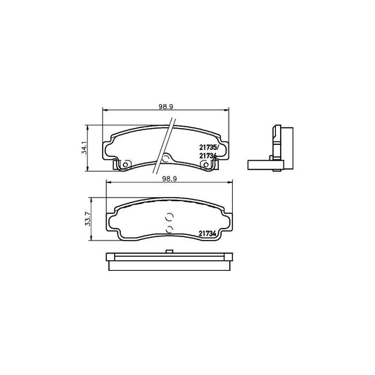 Hella 8DB 355 016 731 Brake Pad Set With Acoustic Wear Warning