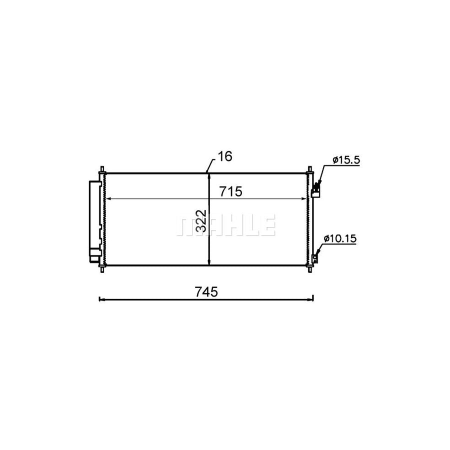 MAHLE ORIGINAL AC 702 000S Air conditioning condenser for HONDA Jazz Hatchback (GE, GG, GP, ZA) with dryer
